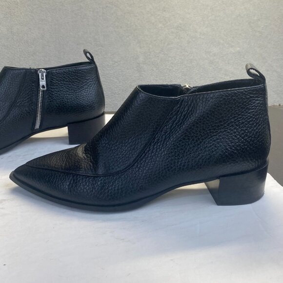 Everlane The Boss Bootie Italian Pebbled Leather Ankle Black Women's Size 10,Zip - Picture 15 of 16